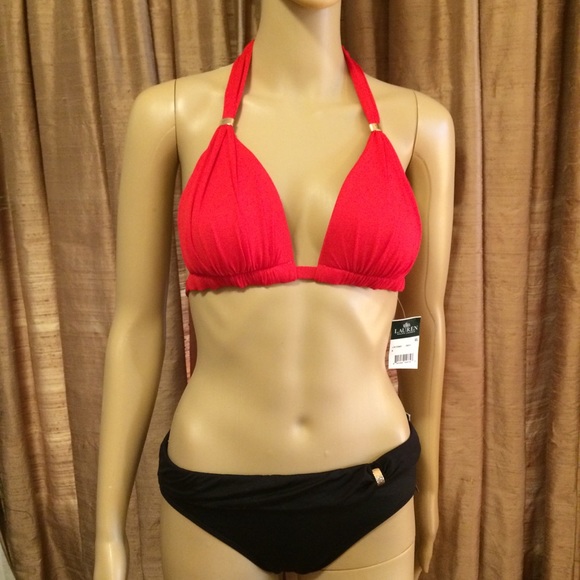 red and black bikini top